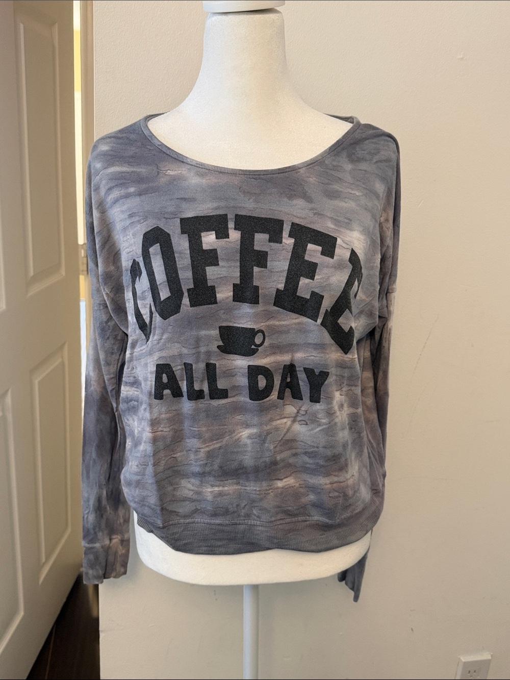 Sundown by River + Sky Coffee All Day Tie-Dye Long Sleeve Women's Top - Gray